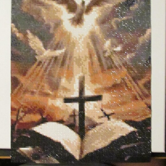 Cross, Bible and Doves Finished Diamond Art Picture #13612025 - Picture 2 of 2